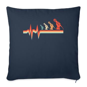 Karaoke Ekg Heartbeat - Sofa pillowcase 17,3'' x 17,3'' (45 x 45 cm) - navy - Front