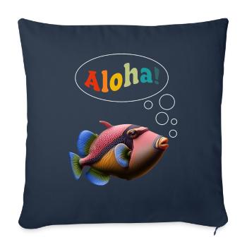Humuhumunukunukuapua'a Hawaiian Reef Pusher - Sofa pillowcase 17,3'' x 17,3'' (45 x 45 cm) - navy - Front