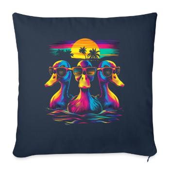 Ducks Duckling Ducky Lunettes de soleil Lunettes de soleil de plage - Housse de coussin décorative 45 x 45 cm - bleu marine - Devant