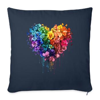 Florist Flower Heart Gardener Pop Art - Sofa pillowcase 17,3'' x 17,3'' (45 x 45 cm) - navy - Front