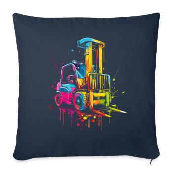 Conducteur de chariot élévateur Conducteur de chariot élévateur HEO Pop Art - Housse de coussin décorative 45 x 45 cm - bleu marine - Devant