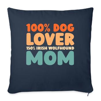Lévrier irlandais - Housse de coussin décorative 45 x 45 cm - bleu marine - Devant