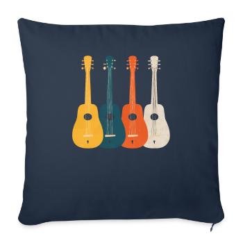 Gift for dulcimer lover - Sofa pillowcase 17,3'' x 17,3'' (45 x 45 cm) - navy - Front