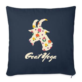 Yoga de la chèvre Yoga Ziegen Yoga - Housse de coussin décorative 45 x 45 cm - bleu marine - Devant