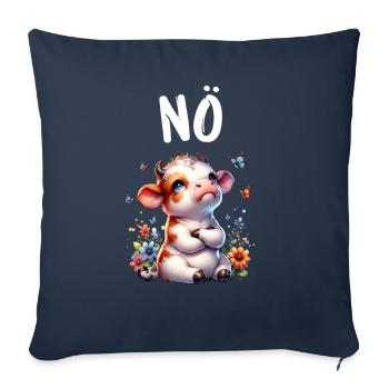 Cow Saying Nope for Boys and Girls - Sofa pillowcase 17,3'' x 17,3'' (45 x 45 cm) - navy - Front