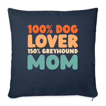Lévrier Windhund - Housse de coussin décorative 45 x 45 cm - bleu marine - Devant