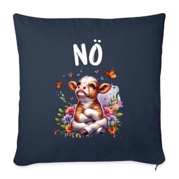 Cow Saying Nope for Boys and Girls - Sofa pillowcase 17,3'' x 17,3'' (45 x 45 cm) - navy - Front