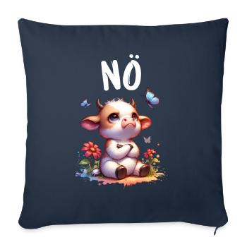 Cow Saying Nope for Boys and Girls - Sofa pillowcase 17,3'' x 17,3'' (45 x 45 cm) - navy - Front