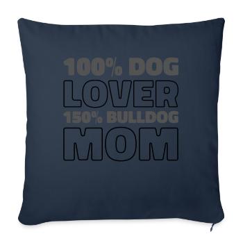 Bouledogue - Housse de coussin décorative 45 x 45 cm - bleu marine - Devant