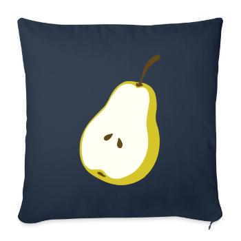 Poire Vegan Fruit - Housse de coussin décorative 45 x 45 cm - bleu marine - Devant