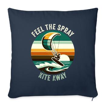 Kitesurfing Feel the spray kite away - Sofa pillowcase 17,3'' x 17,3'' (45 x 45 cm) - navy - Front