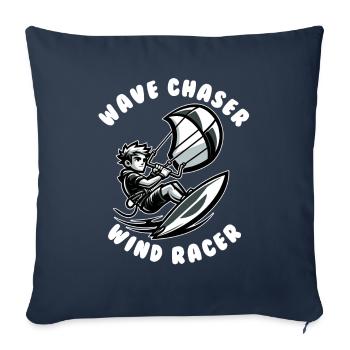 Kitesurfing Wave chaser wind racer - Sofa pillowcase 17,3'' x 17,3'' (45 x 45 cm) - navy - Front