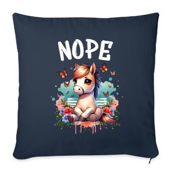 Horse Funny Saying Nope for Horse Lovers - Sofa pillowcase 17,3'' x 17,3'' (45 x 45 cm) - navy - Front