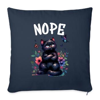 Chat drôle de dicton non pour les amoureux des chats - Housse de coussin décorative 45 x 45 cm - bleu marine - Devant