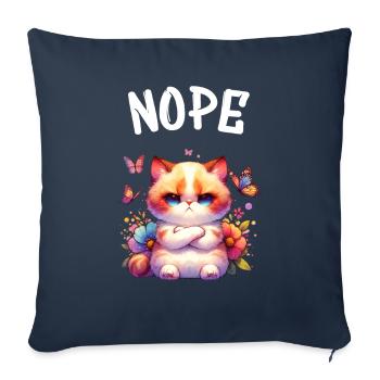 Chat drôle de dicton non pour les amoureux des chats - Housse de coussin décorative 45 x 45 cm - bleu marine - Devant