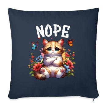 Chat drôle de dicton non pour les amoureux des chats - Housse de coussin décorative 45 x 45 cm - bleu marine - Devant