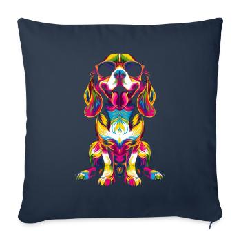 Lunettes de soleil Beagle Dog Pop Art - Housse de coussin décorative 45 x 45 cm - bleu marine - Devant