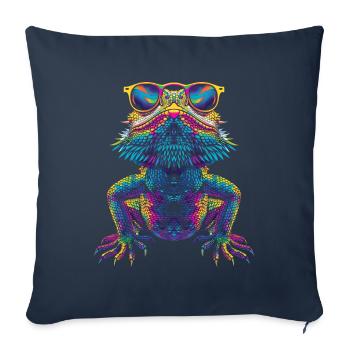 Bearded Dragon Lizard Reptile Sunglasses Pop Art - Sofa pillowcase 17,3'' x 17,3'' (45 x 45 cm) - navy - Front