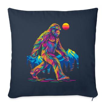 Bigfoot Sasquatch Yeti Sunglasses Pop Art - Sofa pillowcase 17,3'' x 17,3'' (45 x 45 cm) - navy - Front