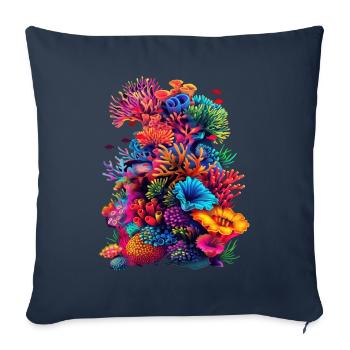 Coral Reef Sea Ocean Pop Art - Sofa pillowcase 17,3'' x 17,3'' (45 x 45 cm) - navy - Front