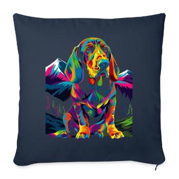 Chien raton laveur, Forêt, Montagne, Pop Art - Housse de coussin décorative 45 x 45 cm - bleu marine - Devant
