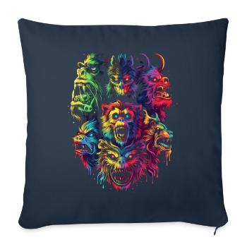 Cryptozoologie Conspiration cryptide Pop Art - Housse de coussin décorative 45 x 45 cm - bleu marine - Devant