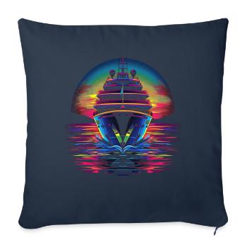 Cruise Vacation Cruise Pop Art - Sofa pillowcase 17,3'' x 17,3'' (45 x 45 cm) - navy - Front