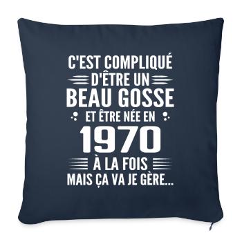 Forever Handsome 1970's Birthday Gift 1970's - Sofa pillowcase 17,3'' x 17,3'' (45 x 45 cm) - navy - Front