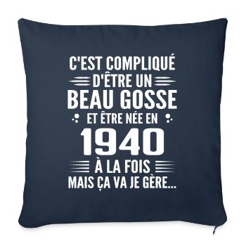 Forever Handsome 1940's Gift Birthday 1940's - Sofa pillowcase 17,3'' x 17,3'' (45 x 45 cm) - navy - Front