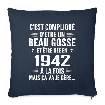 Forever Handsome 1942 Birthday Gift 1942 - Sofa pillowcase 17,3'' x 17,3'' (45 x 45 cm) - navy - Front