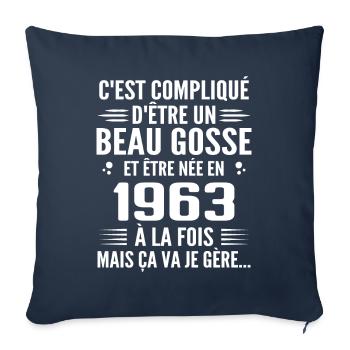 Forever Handsome 1963 Birthday Gift 1963 - Sofa pillowcase 17,3'' x 17,3'' (45 x 45 cm) - navy - Front