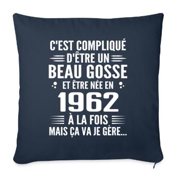 Forever Handsome 1962 Birthday Gift 1962 - Sofa pillowcase 17,3'' x 17,3'' (45 x 45 cm) - navy - Front