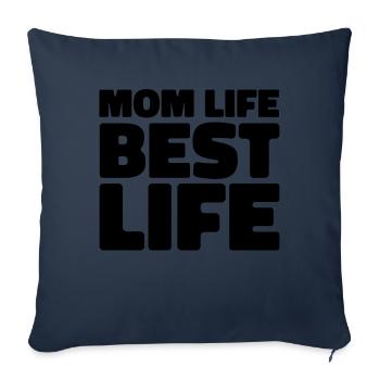 Maman Maman Maman Cœur - Housse de coussin décorative 45 x 45 cm - bleu marine - Devant
