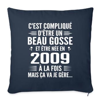 Toujours Beau Gosse 2009 Geburtstagsgeschenk 2009 - Sofakissenbezug 45 x 45 cm - Navy - Vorne