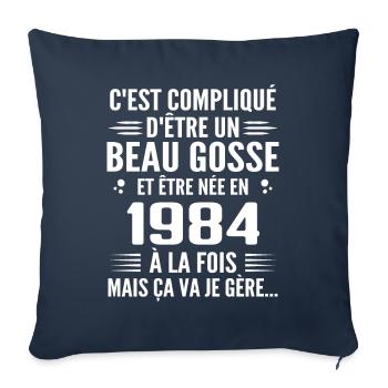 Forever Handsome 1984 Birthday Gift 1984 - Sofa pillowcase 17,3'' x 17,3'' (45 x 45 cm) - navy - Front