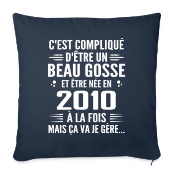Toujours Beau Gosse 2010 Geburtstagsgeschenk 2010 - Sofakissenbezug 45 x 45 cm - Navy - Vorne