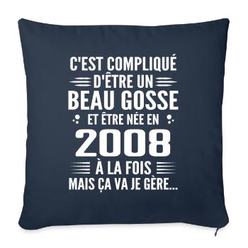 Toujours Beau Gosse 2008 Geburtstagsgeschenk 2008 - Sofakissenbezug 45 x 45 cm - Navy - Vorne