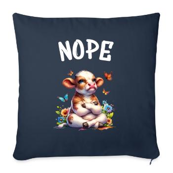 Cow Saying Nope for Boys and Girls - Sofa pillowcase 17,3'' x 17,3'' (45 x 45 cm) - navy - Front