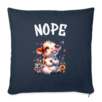 Cow Saying Nope for Boys and Girls - Sofa pillowcase 17,3'' x 17,3'' (45 x 45 cm) - navy - Front