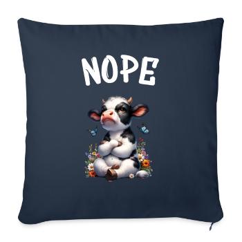 Cow Saying Nope for Boys and Girls - Sofa pillowcase 17,3'' x 17,3'' (45 x 45 cm) - navy - Front