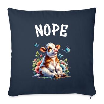 Cow Saying Nope for Boys and Girls - Sofa pillowcase 17,3'' x 17,3'' (45 x 45 cm) - navy - Front