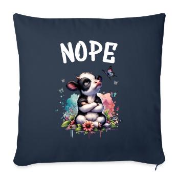 Cow Saying Nope for Boys and Girls - Sofa pillowcase 17,3'' x 17,3'' (45 x 45 cm) - navy - Front