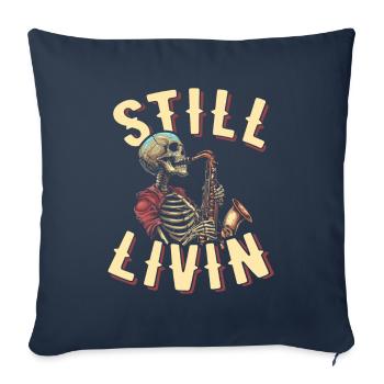 Saxophone Saxophone - Housse de coussin décorative 45 x 45 cm - bleu marine - Devant