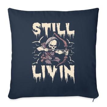 Bow Hunting Bow Hunter Skeleton - Sofa pillowcase 17,3'' x 17,3'' (45 x 45 cm) - navy - Front