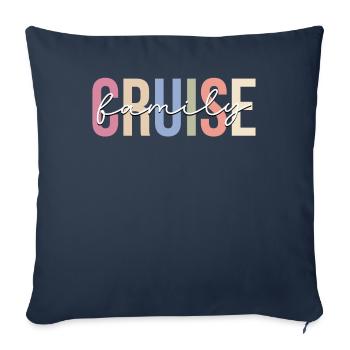 Croisière Vacances Croisière Bateau de croisière - Housse de coussin décorative 45 x 45 cm - bleu marine - Devant