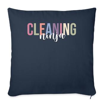 Équipe de nettoyage du concierge de l’école - Housse de coussin décorative 45 x 45 cm - bleu marine - Devant