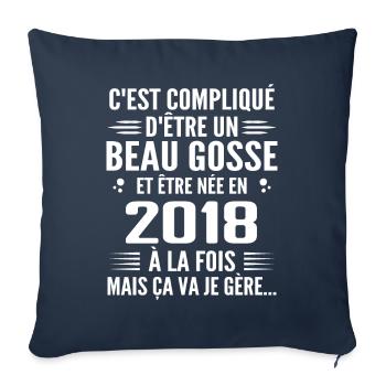 Toujours Beau Gosse 2018 Geburtstagsgeschenk 2018 - Sofakissenbezug 45 x 45 cm - Navy - Vorne