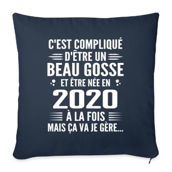 Toujours Beau Gosse 2020 Geburtstagsgeschenk 2020 - Sofakissenbezug 45 x 45 cm - Navy - Vorne