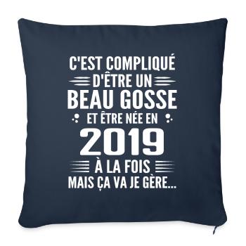 Toujours Beau Gosse 2019 Geburtstagsgeschenk 2019 - Sofakissenbezug 45 x 45 cm - Navy - Vorne