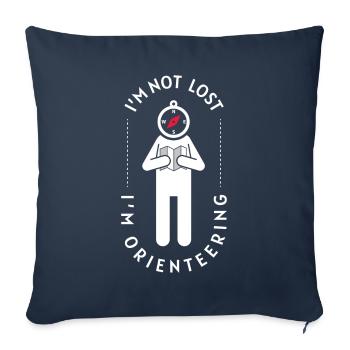 Course d’orientation Je ne suis pas perdu Orientation - Housse de coussin décorative 45 x 45 cm - bleu marine - Devant
